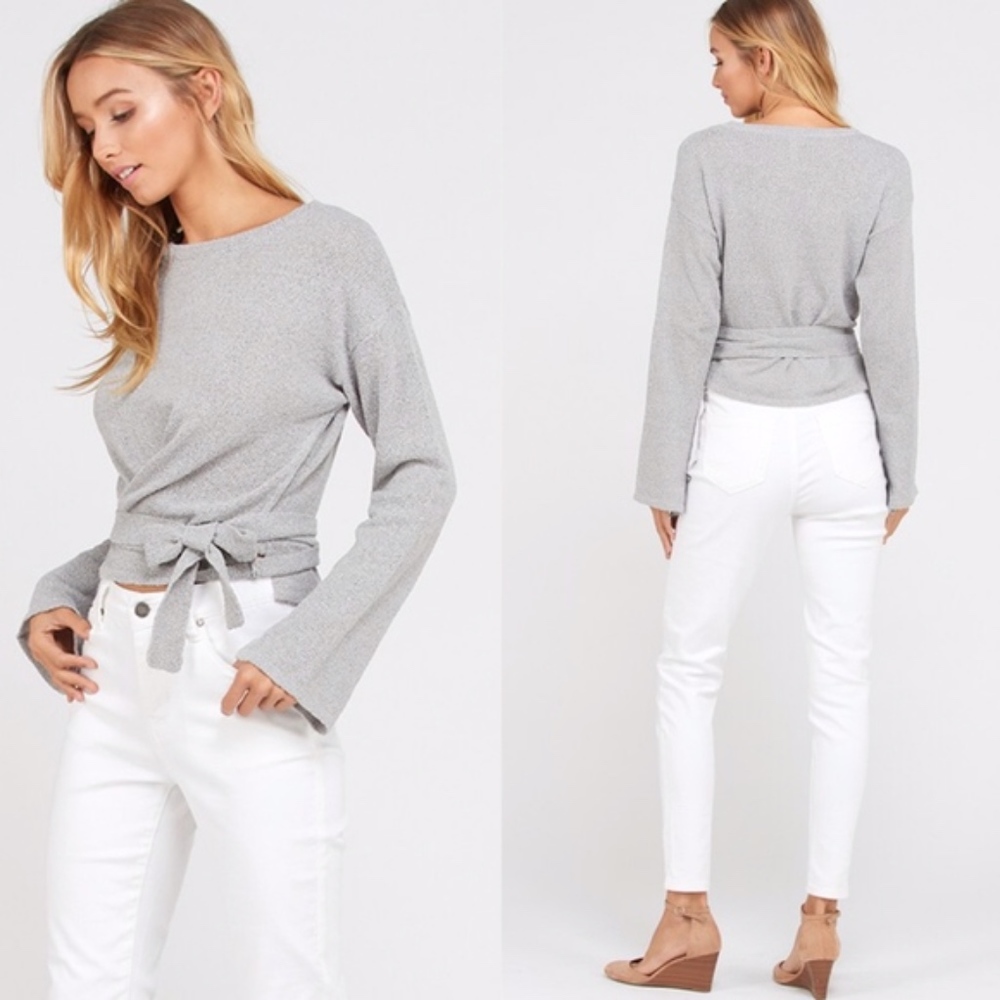 SUSIE Wrap Sweater - GREY - Picture 2 of 3